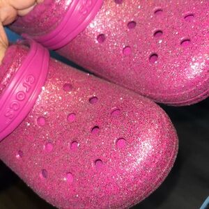 CROCS Kids Sparkly Pink Slippers